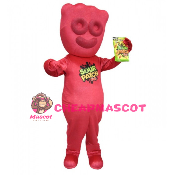 Adult Size Cartoon Red Sour Patch Kids Mascot Costume 