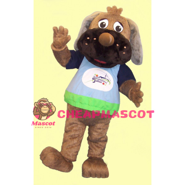 Clumsy Brown Dog Mascot Adult Costume 