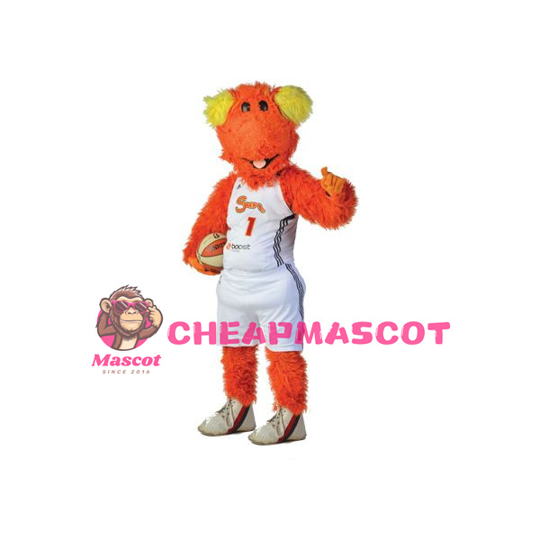 Football Orange Furry Monster Mascot Costume 