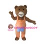 Teddy Bear In Orange Overalls Mascot Adult Costume 