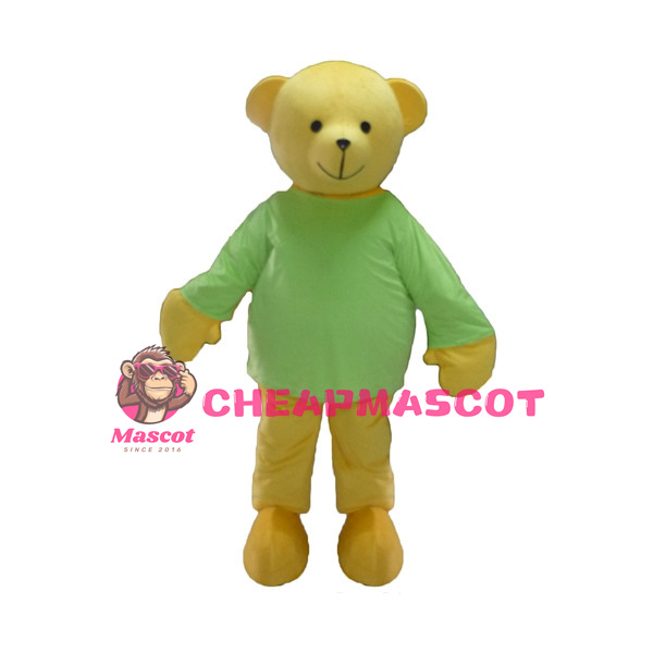 Cute Cartoon Yellow Bear Mascot Costume For Adult
