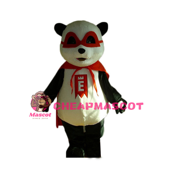 Cute Superhero Panda Mascot Adult Costume 
