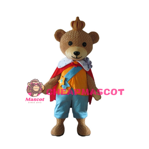 King Teddy Bear Mascot Adult Costume 