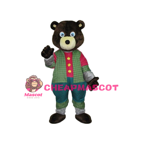 Friendly Cartoon Black Bear Mascot Costume 