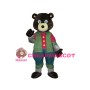 Friendly Cartoon Black Bear Mascot Costume 