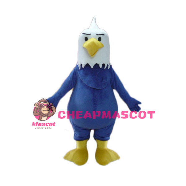 Adult Cartoon Blue Bald Eagle Mascot Costume