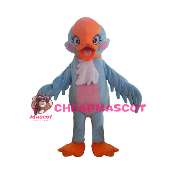 Cute Cartoon Baby Blue Goose Mascot Adult Costume