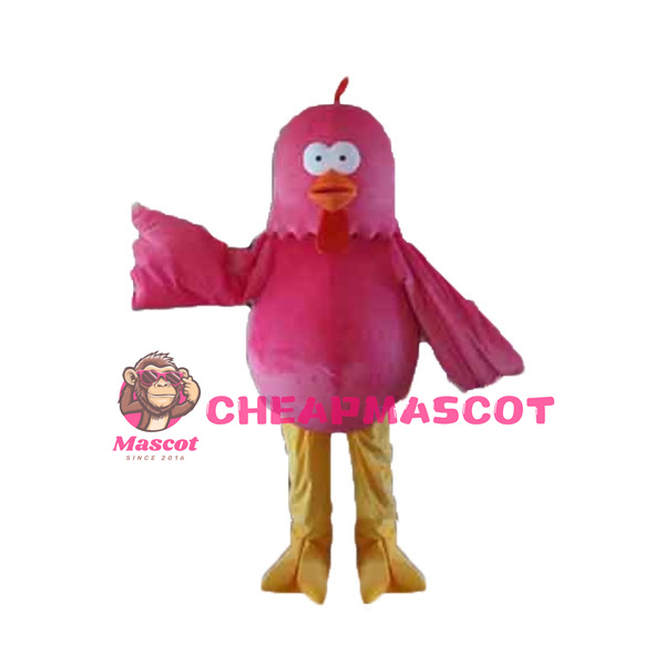 Adult Cartoon Pink Hen Mascot Costume