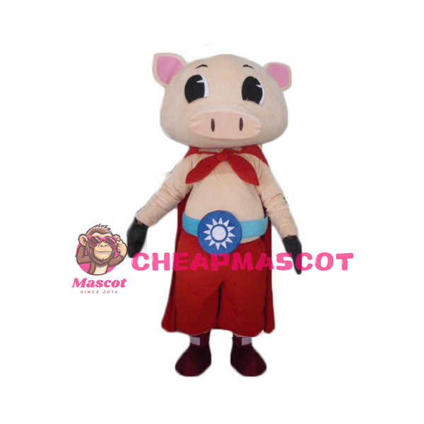 Superhero Pig Mascot Costume
