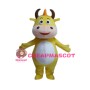 Cute Cartoon Yellow Bull Mascot Adult Costume 