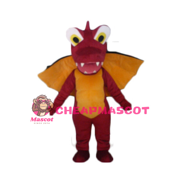 Adult Cartoon Red Dragon Mascot Costume 