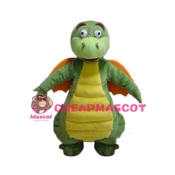 Adult Cartoon Green Baby Dragon Mascot Costume 