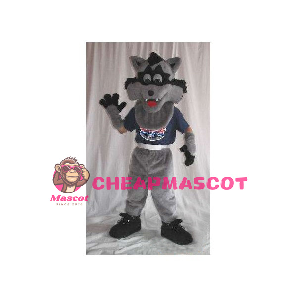 Cute Gray Wolf Cub Mascot Costume 