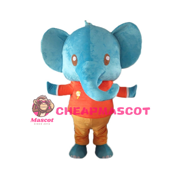 Cute Cartoon Blue Elephant Lightweight Mascot Adult Costume