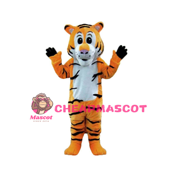 Orange Tiger Mascot Adult Costume 