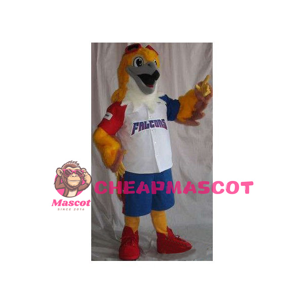 Sport Orange Falcon Mascot Costume 