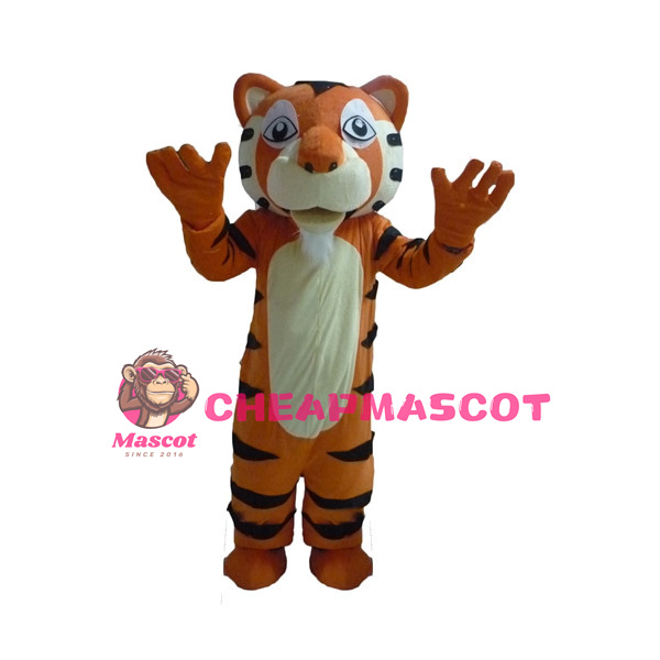 Old Tiger Cartoon Mascot Costume 