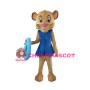 Cartoon Little Lion Girl With Lifebuoy Mascot Costume 