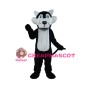 Thin Teeth Black Wolf Mascot Costume 