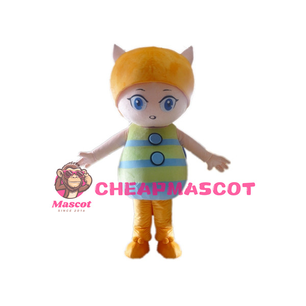 Cute Cartoon Cat Girl Mascot Adult Costume 