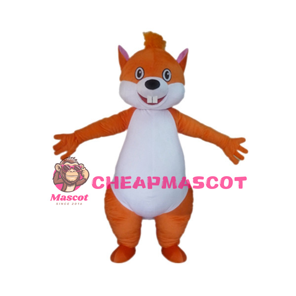 Adult Cartoon Orange Squirrel Mascot Costume 