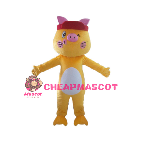 Cute Cartoon Yellow Cat Mascot Costume For Adult