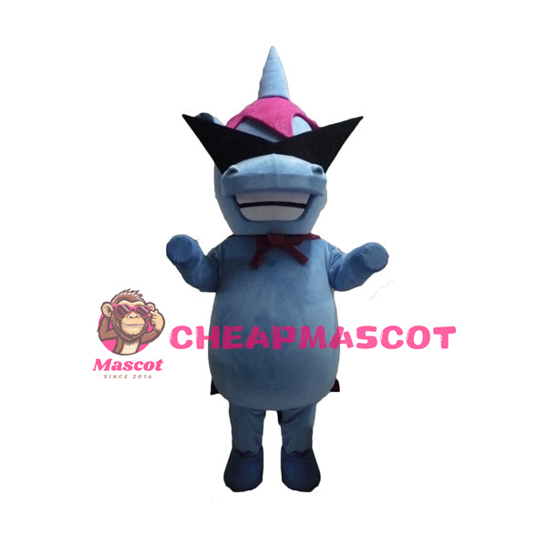 Cool Cartoon Blue Unicorn Mascot Adult Costume 