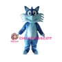 Cartoon Blue Fox Mascot Adult Costume 