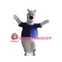Fat Cartoon White Dog Mascot Costume 