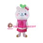 Cute Cartoon Pink Bear Girl Mascot Costume 