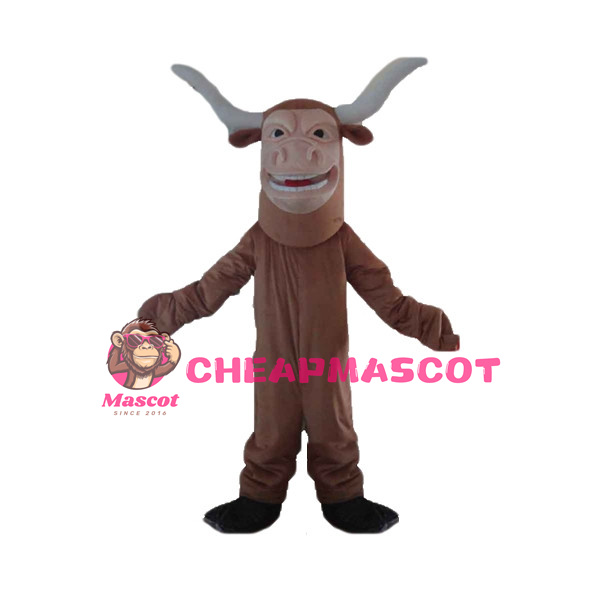 Happy Brown Texas Longhorn Mascot Adult Costume