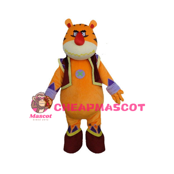 Adult Cartoon Evil Tiger Mascot Costume 