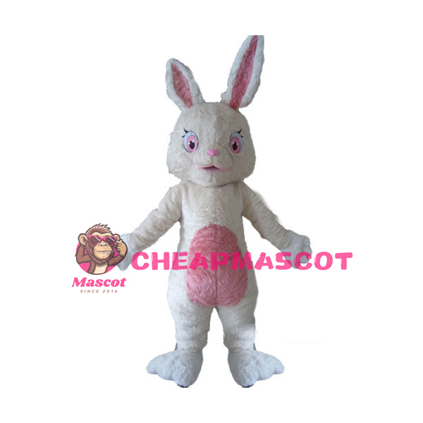 Adult Plush Beige Rabbit Mascot Costume 