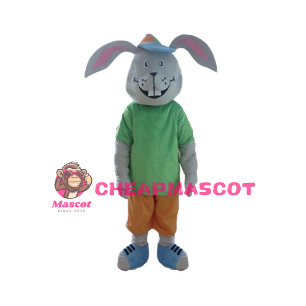 Adult Cartoon Gray Rabbit Mascot Costume 