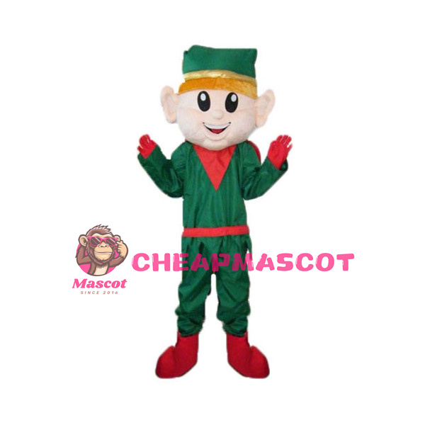 Optimistic Christmas Elf Mascot Costume 