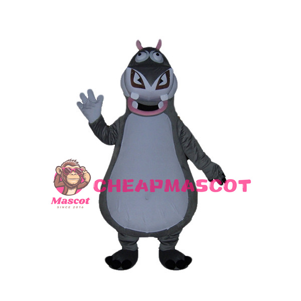 Adult Cartoon Grey Hippo Lightweight Mascot Costume