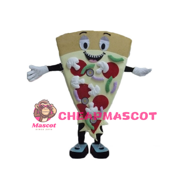Lightweight Cartoon Triangle Vegetable Pizza Mascot Adult Costume 