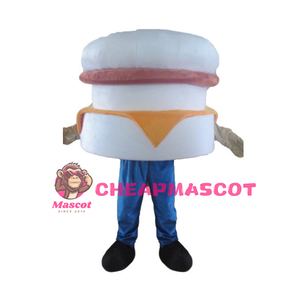 White Burger Lightweight Mascot Adult Costume 