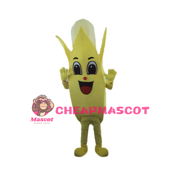 Deluxe Cartoon Peeled Banana Lightweight Mascot Adult Costume 