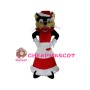 Christmas Black Wolf Lady Mascot Costume