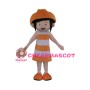 Cute Girl In Pumpkin Hat Mascot Costume 