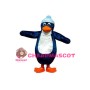 Cute Penguin In Blue Hat Mascot Adult Costume