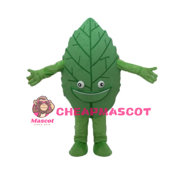 Deluxe Green Leaf Cartoon Mascot Costume