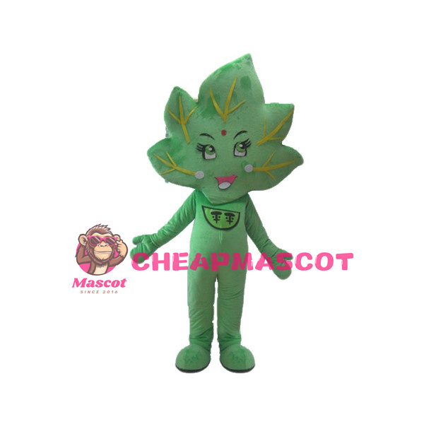 Cartoon Green Leaf Mascot Costume