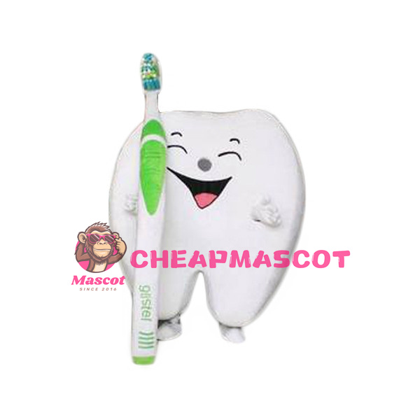 Adult Cartoon Tooth With Toothbrush Lightweight Mascot Costume