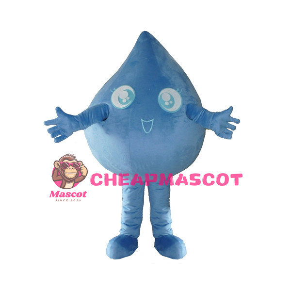 Cartoon Blue Water Drop Lightweight Mascot Adult Costume 