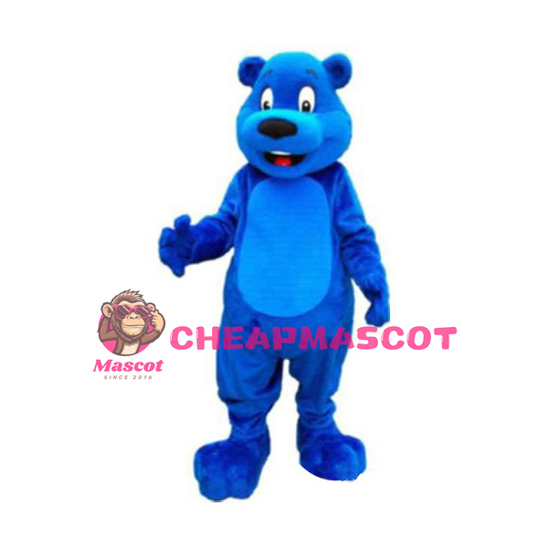 Customized Dark Blue Bear Mascot Adult Costume 