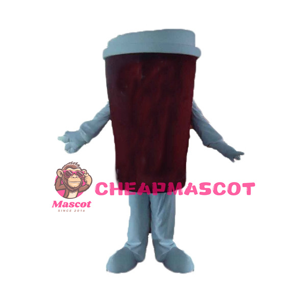 Deluxe Take Away Brown Coffee Cup Mascot Adult Costume 