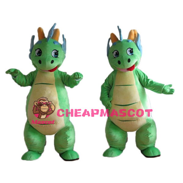 Lovely Green Chinese Dragon Lightweight Mascot Costume For Adult