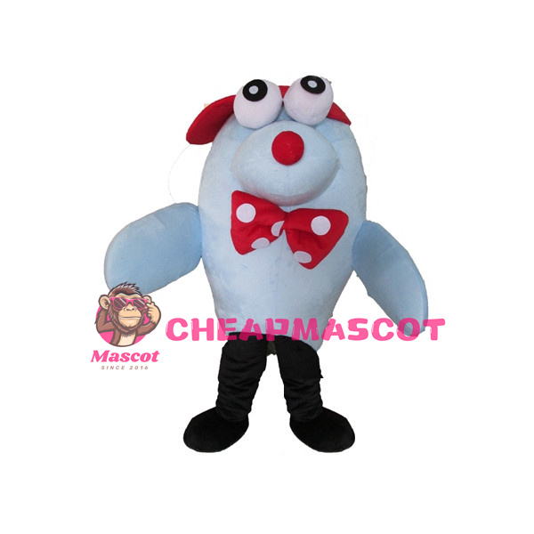 Cute Cartoon Blue Dolphin Mascot Adult Costume